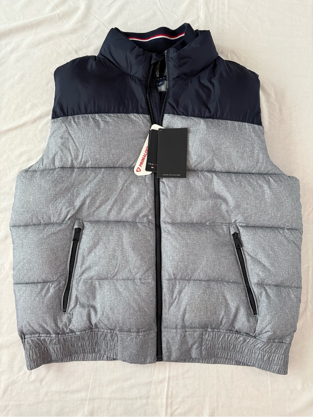 NWT Tommy Hilfiger Navy and Gray Puffer Vest, Men’s XL